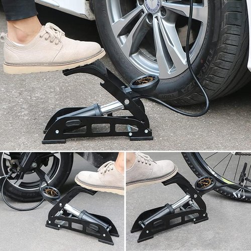 Mercury Portable Bike Floor Pump - Accurate Pressure Gauge & Smart Valves for Bicycles, Cars, & More