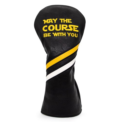 Golf Headcovers Golf Club Head Covers Elegant Embroidery Premium Leather Driver Headcovers May The Course Be with You Fairway Wood Head Cover Hybrid Covers Putter Covers(for Driver(1pcs))