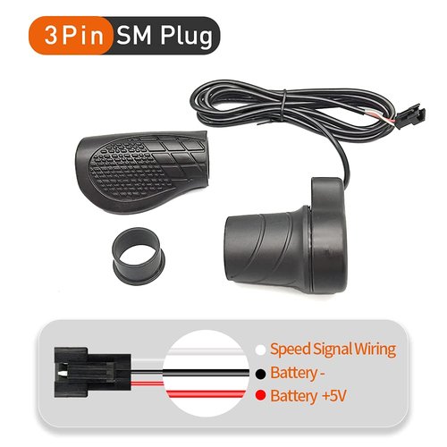 HUDAMZKY Electric Bicycle Left Handle 76X Half Twist Throttle 24V 36V 48V 60V 72V SM Connector for E Bikes or Folding Electric Scooter
