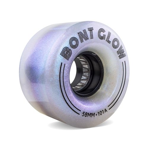 Bont Glow Light Up LED INDOOR Roller Skate Wheels – 58x32mm 101A | Pack of 4 | For Jam, Shuffle and Rhythm Skating (Angelic Aqua)