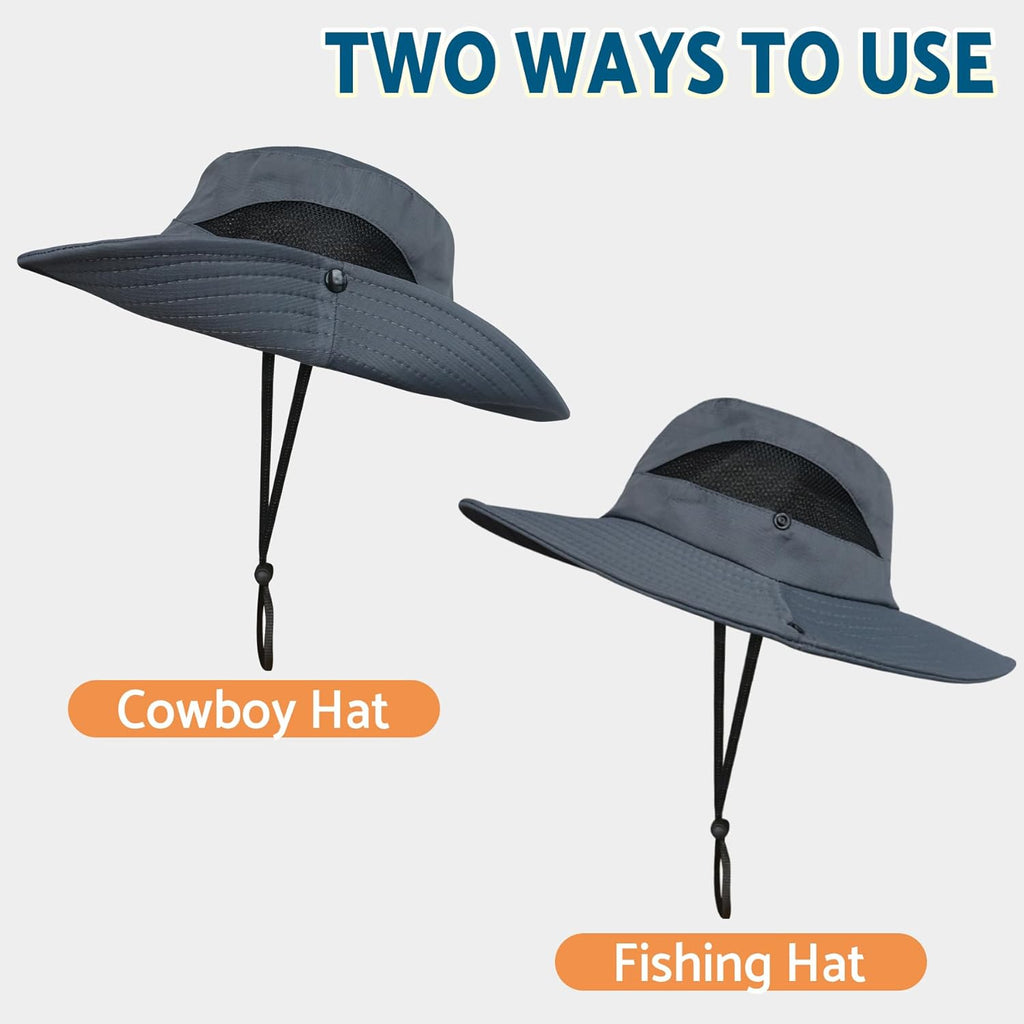 PFFY Sun Bucket Hat - 3” Wide Brim UPF 50+ Protection for Men & Women | Ideal for Fishing & Beach