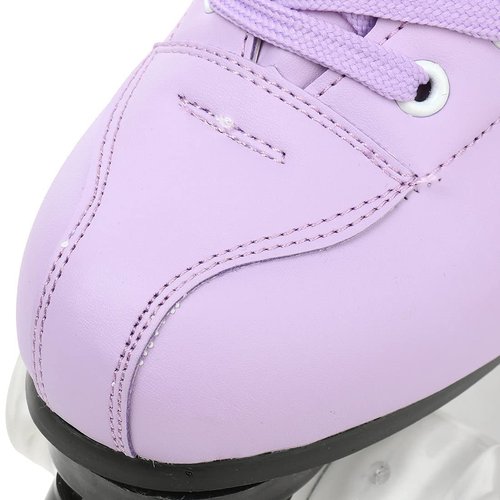 Risup High Top Roller Skates for Women and Men - Classic Double Row Four Wheel Skates - Cowhide Shoes for Girls Unisex - Purple Flash, 35 US 5
