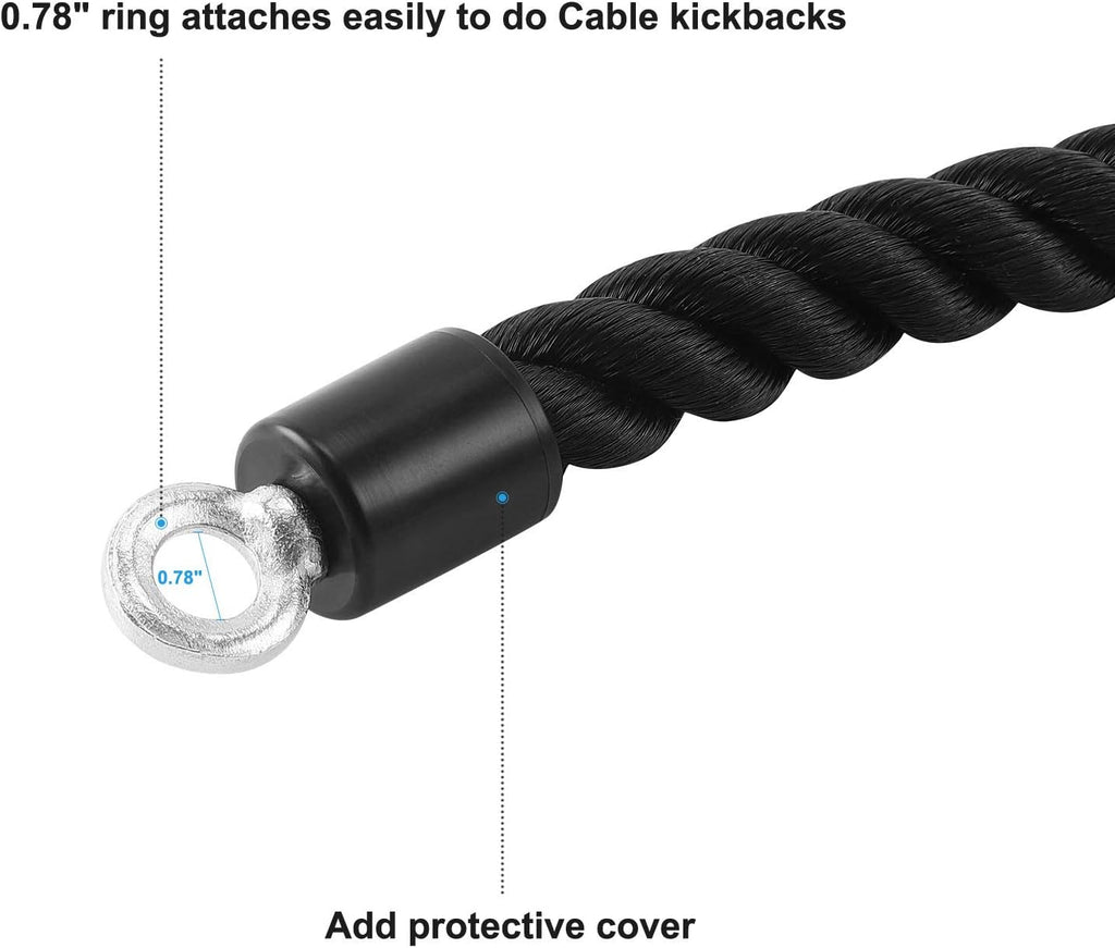 Skiennix Pull Down Rope - Single Grip Tricep & Bicep Exercise Attachment for Cable Machines