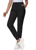 MIVEI 34" Inseam Women's Tall Sweatpants Cotton Joggers with Zipper Pockets Lounge Sweat Running Yoga Gym Extra Tall Pants Black
