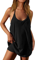 Ebifin Women's Mini Tennis Dress - Casual Sleeveless Workout Dress with Built-In Shorts | Summer Style