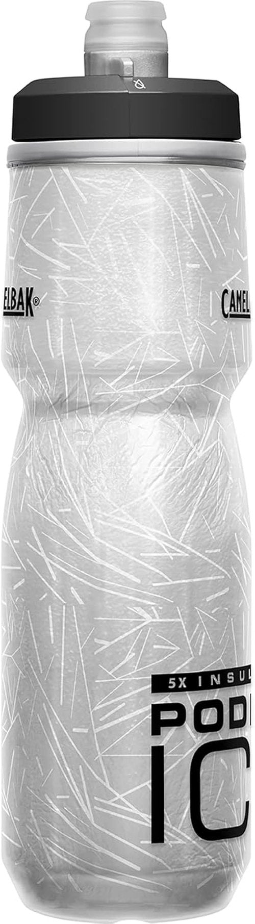 CamelBak Podium Ice Water Bottle - Insulated Squeeze Design, 21oz Capacity, Black Color