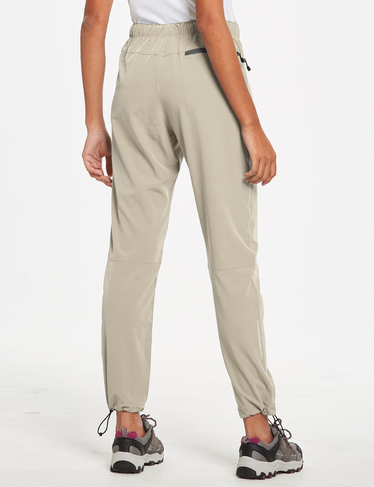 baleaf Cargo Pants for Women Petite Joggers Lightweight Quick Dry Pant Water Resistant 27'' Travel Workout Athletic Trip 27''-Suntan 3XL