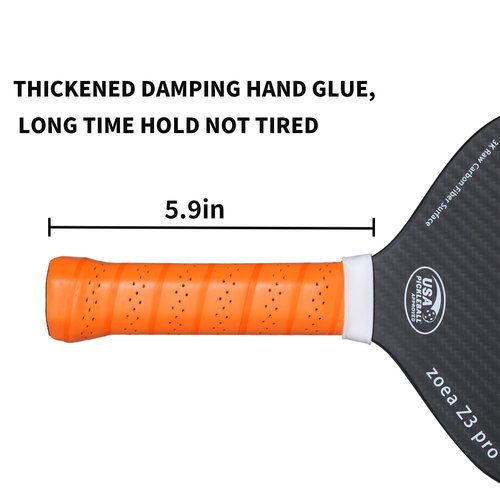 ZOEA Pickleball Paddle, USA Pickleball Approved, 16MM Polypropylene Honeycomb Core, Edgeless Style 3K Raw Carbon Fiber Surface+Carbon Abrasion Surface, Ideal for Novice and Professional Players 2PCS
