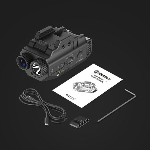 Defentac 500 Lumens Pistol Light Laser Combo with HD 1080P Camera is Compatible with Picatinny Rail, Rechargeable Tactical Flashlight and Green Laser Sight with Strobe/Momentary