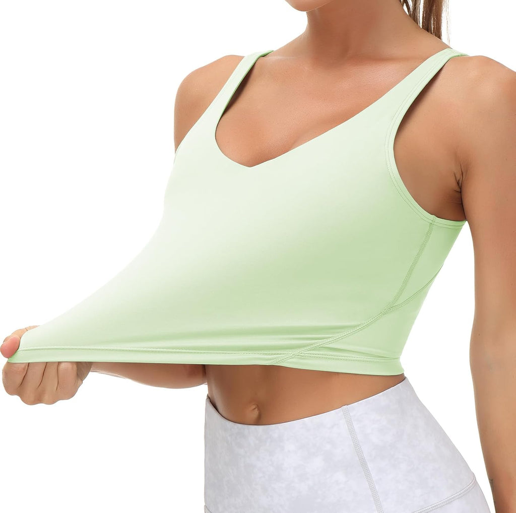 The Gym People Women's Sports Bra - Longline Wirefree Design with Medium Support