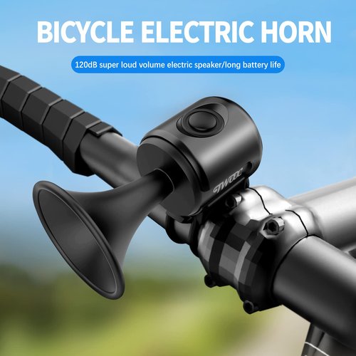 TWOOC 120dB Electric Bike Horn with Anti Theft Alarm, Small Loud Bike Bell Easy to Install, Waterproof Bicycle Horn Compatible for Mountain, Road Bike Cycling, Scooters and Adult's Bike Handlebars