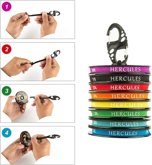 HERCULES Fly Fishing Tippet - 3 Pack with Holder | 55 Yards of Durable Fishing Line