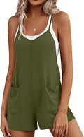 Ekouaer Summer Casual Rompers for Women - Sleeveless Boho Jumpsuit with Pockets | Stylish Short Overalls