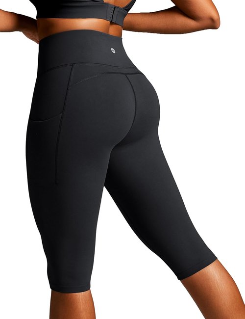 Ewedoos Capri Leggings - High Waisted Knee Length with Pockets for Women | Compression Yoga Pants