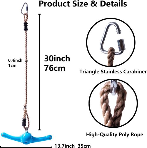 Ninja-Twister Swing Set - 360° Handle Twist for Kids | Adjustable Slackline Attachments, Outdoor Toddler Swing