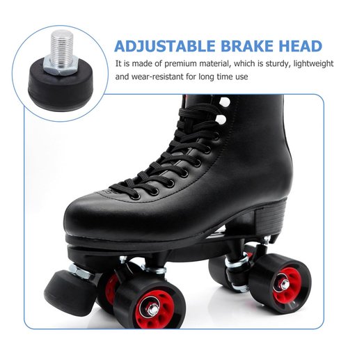 Kisangel Adjustable Roller Skate Brake Head Replacement Rubber Toe Stopper for Quad Skates High Elasticity Brake for Inline & Double Row Roller Skates 2-Inch Skate Stopper