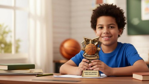 Champion V Sports Trophy - Custom Engraved 6-Inch Award for Youth & Adult Sports Teams | Perfect for MVPs & Tournaments