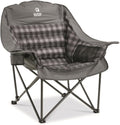 Guide Gear Oversized Padded Camping Chair - Portable Folding Lounge for Adults | 400 lb Capacity, Gray Plaid