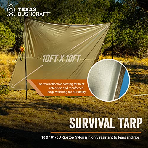 Waterproof Camping Tarp 10x10 Emergency Shelter for Backpacking & Hiking
