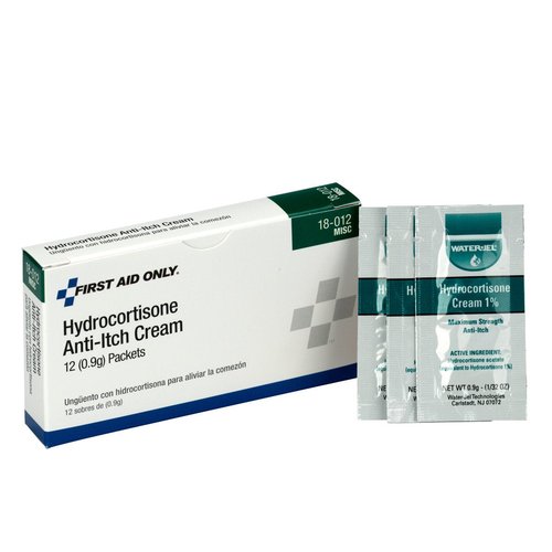 First Aid Only Hydrocortisone Cream Packets - 12 Count for Fast Relief from Itching
