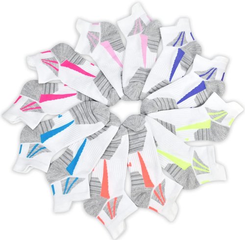 J.WMEET Women's Athletic Ankle Socks - Cushioned & Breathable Cotton | 6-Pack for Running