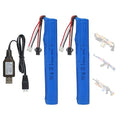 2 Pack 7.4V Batteries 2000mAh for SRB1200 400 400-SUB MP5K M4 M110 for Hobby Remote App Controlled Vehicle Water Bead Blaster Airsoft Gun