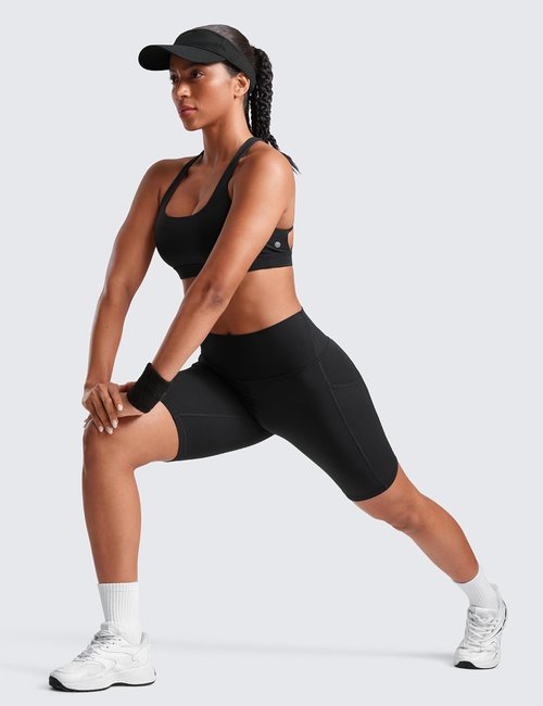 CRZ YOGA Butterluxe Biker Shorts - High Waisted, Buttery Soft with Pockets, 8" Length for Women