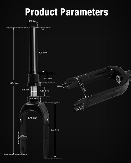 NEW VERSION Front Fork Shock Absorber Compatible with Ninebot by Segway Max G2 G65 KickScooter Suspension mechanism with hydraulic damper Aluminum Alloy Fork G2 Scooter Original Accessories