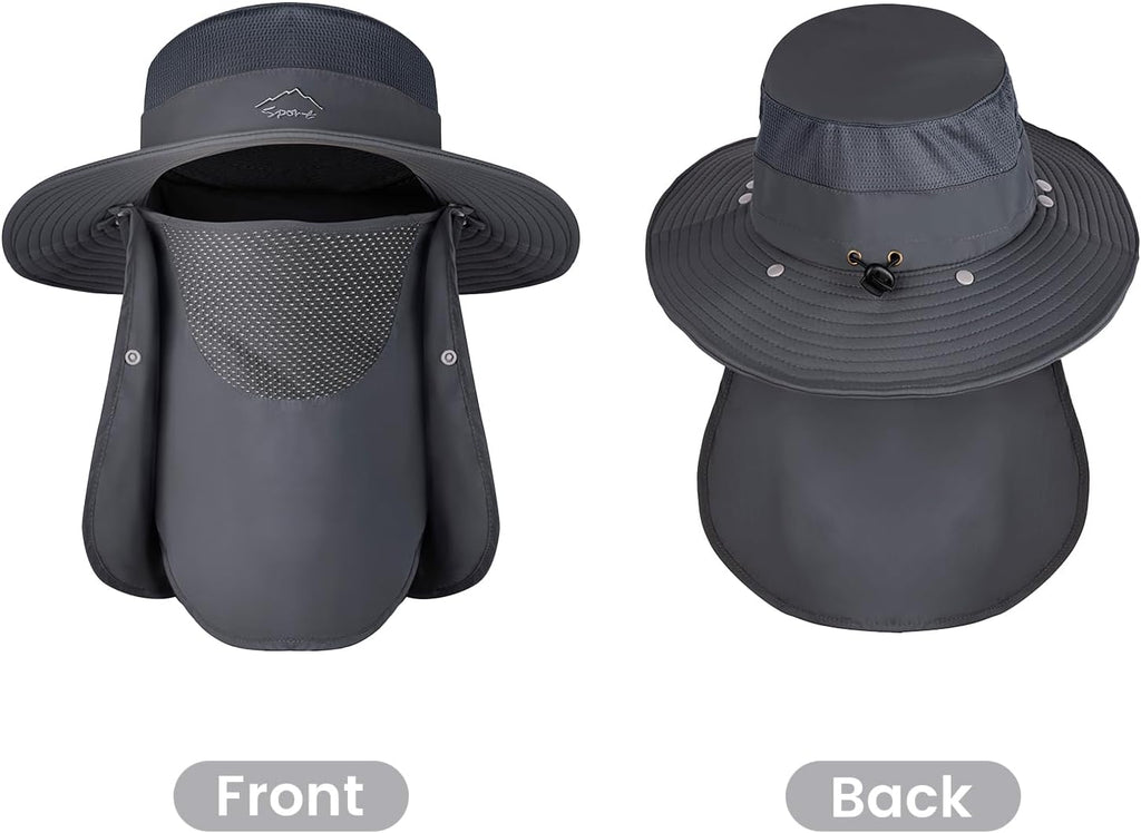 Sun Hats | Wide Brim Bucket Hat by [Brand Name] - UV Protection with UPF 50+ Face Cover & Neck Flap