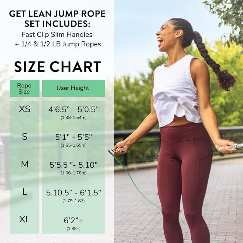 Crossrope Get Lean Weighted Jump Rope Set Medium 2023 Edition for Weight Loss & Fitness