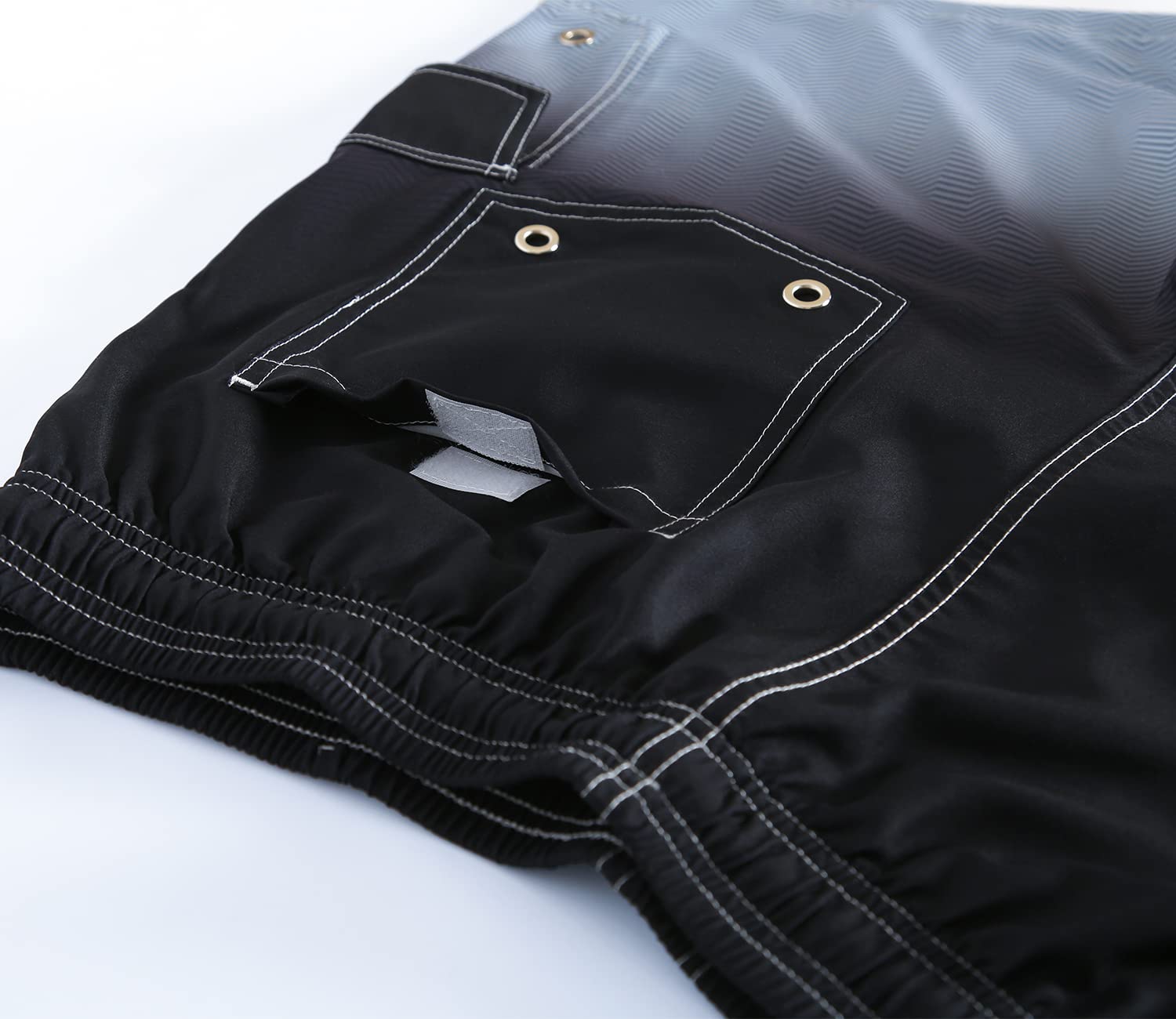ELETOP Men's Swim Trunks Quick Dry Bathing Suit Swimming Board Shorts Mesh Lining Beach Swimwear Cargo Gradient Black S