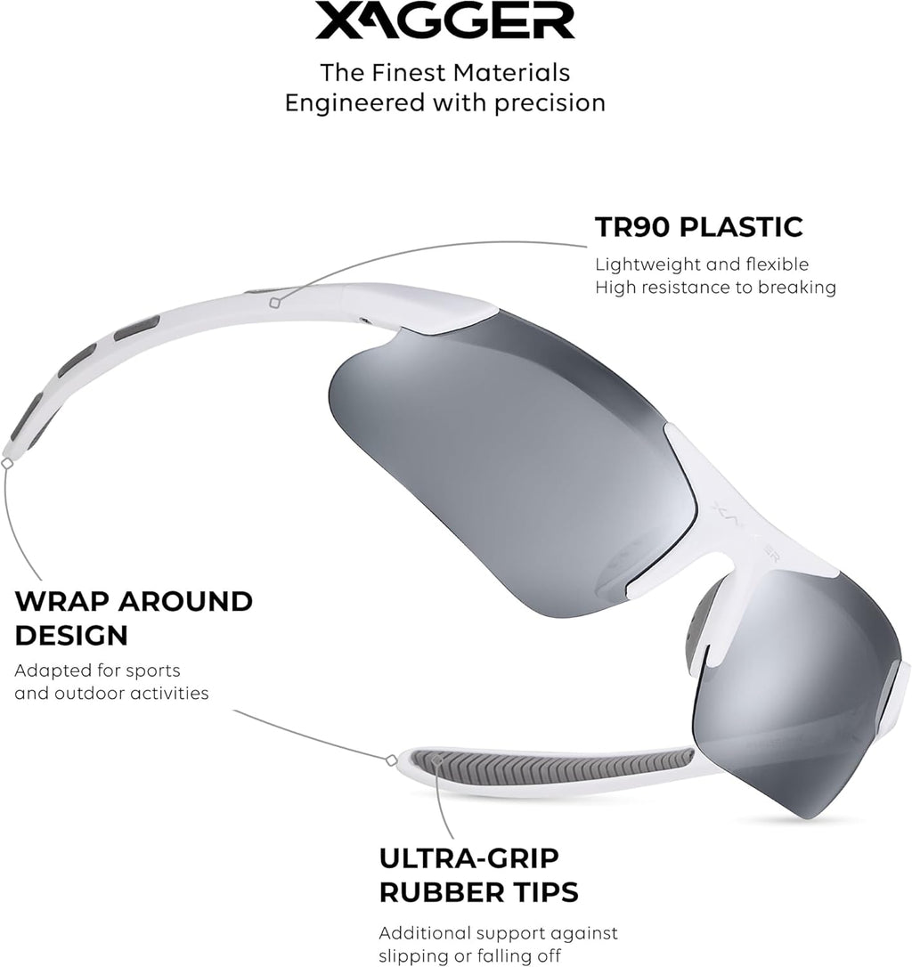 Xagger Kids Polarized Sports Sunglasses - Durable TR90 Frame for Boys & Girls | Ideal for Baseball & Softball