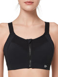 Yvette High Impact Adjustable Sports Bra - Zip Front Wireless Design for Plus Size Women
