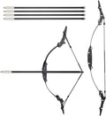 Skiennix Mini Lever Recurve Bow - 9.4 Inch Stainless Steel with 4 Arrows & Target Paper