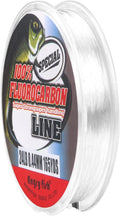 ANGRYFISH Fluorocarbon Fishing Line - 100% Invisible Underwater, Ultralow Stretch, 2-30LB Options