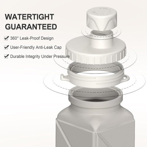 Beautail Collapsible Water Bottle - 20.6oz Silicone Travel Bottle | BPA-Free, Leakproof, Portable (Starlight)