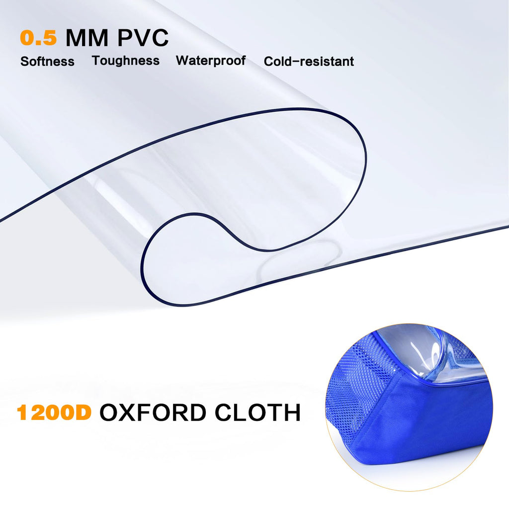 PAMANO Clear Backpack, Heavy Duty Transparent with Reinforced Bottom See Through Backpack for College, Travel, Workplace Security, Blue