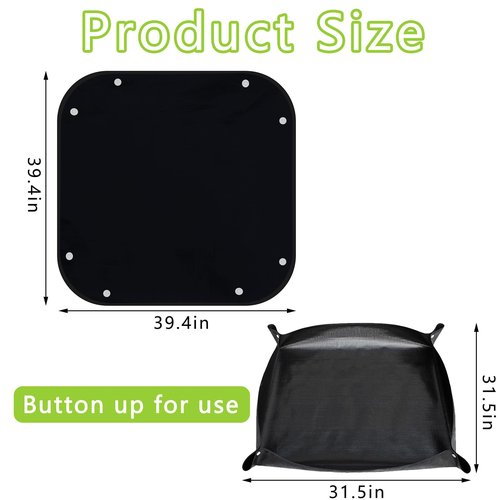 QTRQTR Outdoor Camping Shower Mat, 39.4" Portable Shower Pan, Simple Version Foldable Floor Mat for Camp Hiking Beach Changing Tent, Prevent Dirtying & Feet Protect, Not Included Tent
