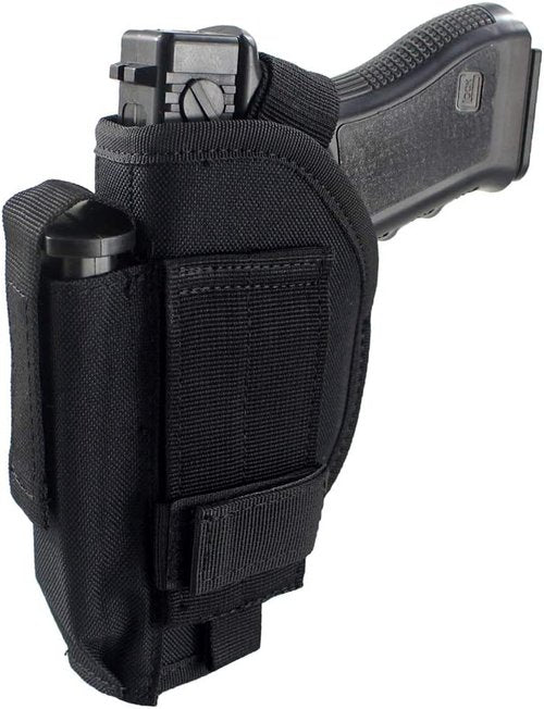 Depring Tactical Belt Holster - Universal Outside Waistband Design with Mag Pouch | Black Color