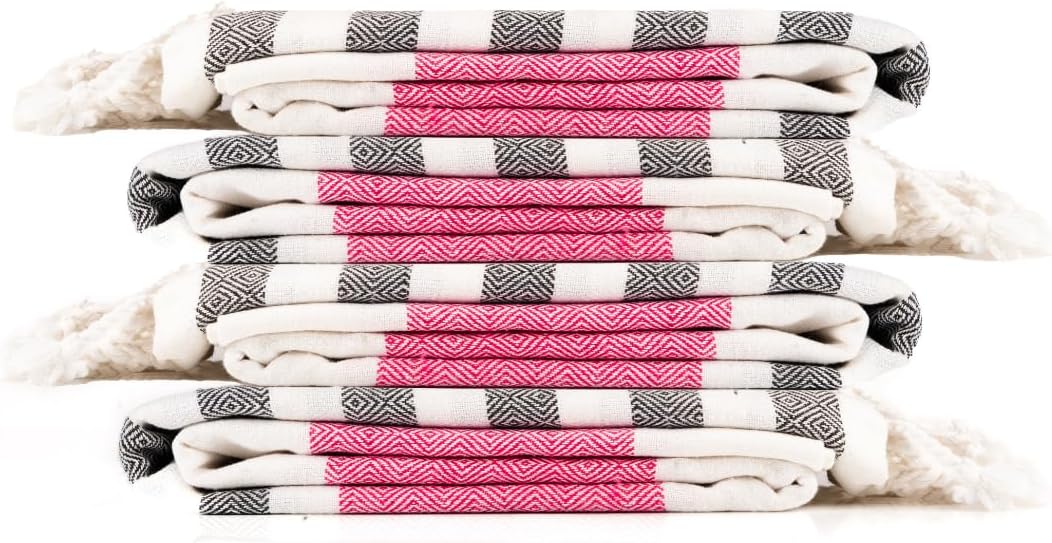 Rosé Obsidian Cotton Turkish Beach Towels - Oversized Quick-Dry, Extra Large 36"x72", 4 Pack