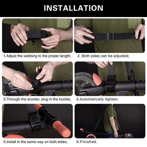 Rhinowalk Scooter Hand Carrying Shoulder Strap for Kick Scooter E- Bike Folding Bike Skateboard Portable Strap
