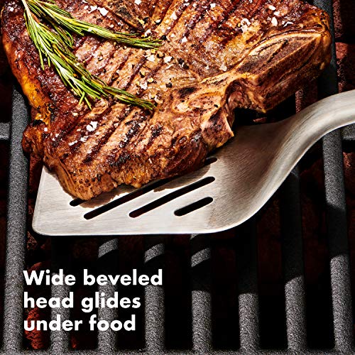 OXO 3-Piece Grilling Tool Set with Tongs Turner & Rest - Stainless Steel