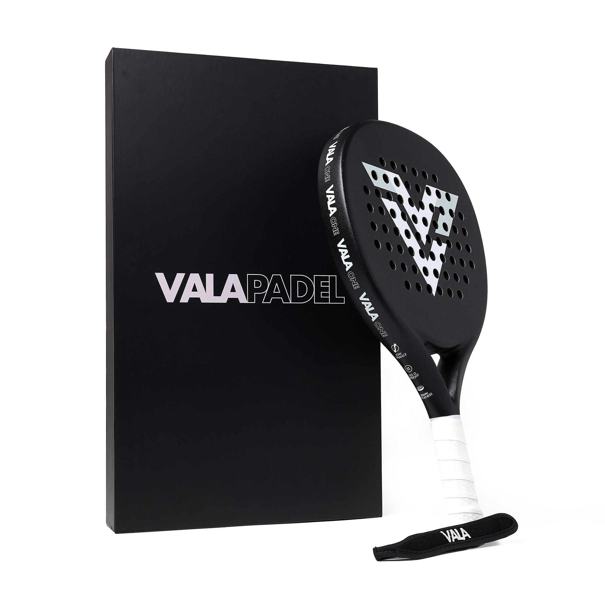 VALA One Padel Racket – Lightweight Paddle Carbon Fiber, Shock-Absorbing Design, Round Shape, Extra Grip Texture for Spin & Control, Pala for Men - Women, Ideal for Beginner to Intermediate Player
