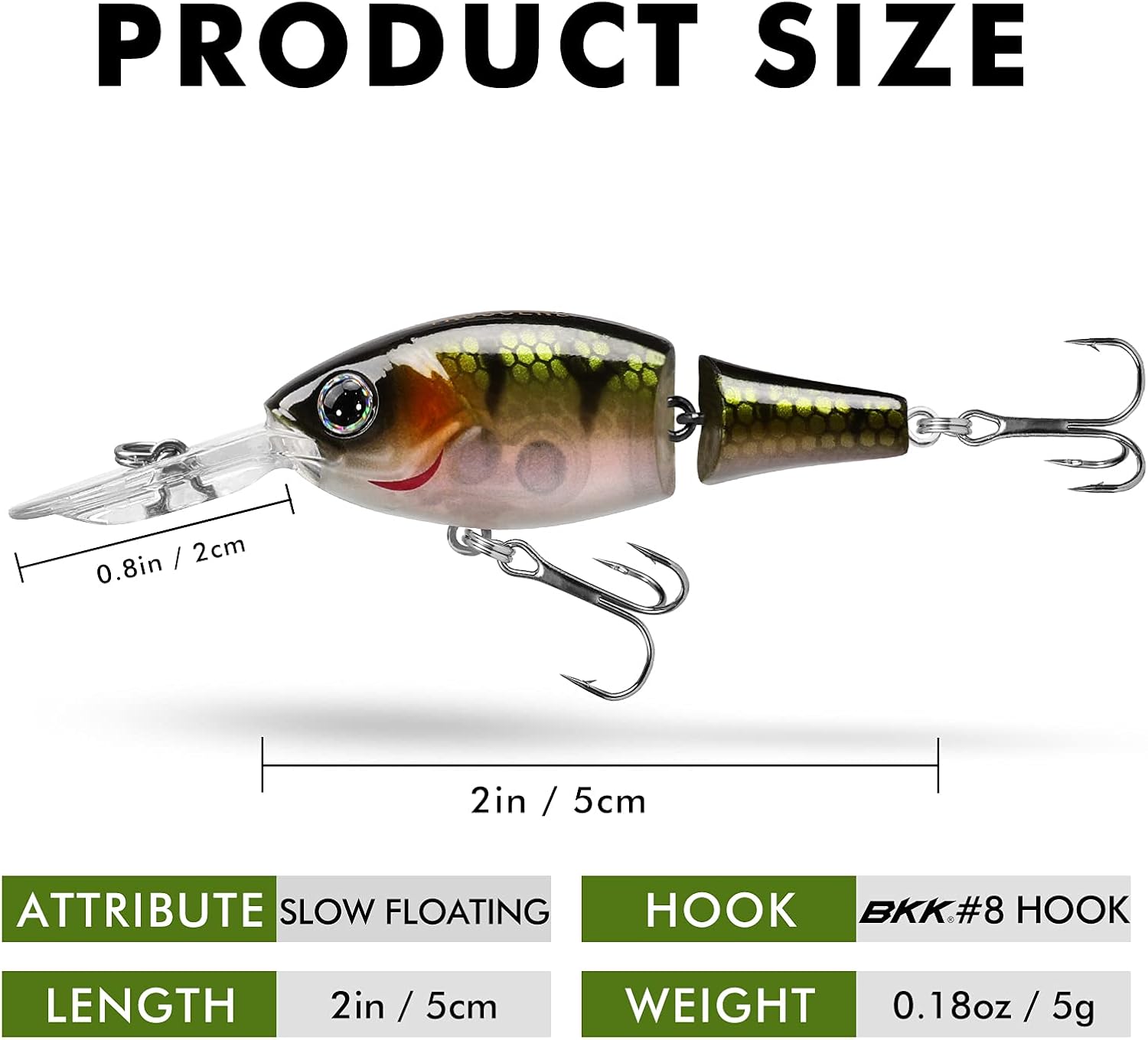 TRUSCEND Swimmax Fishing Lure - Wiggling & Vibrating Jointed Swimbait with BKK Hook for Bass & Trout