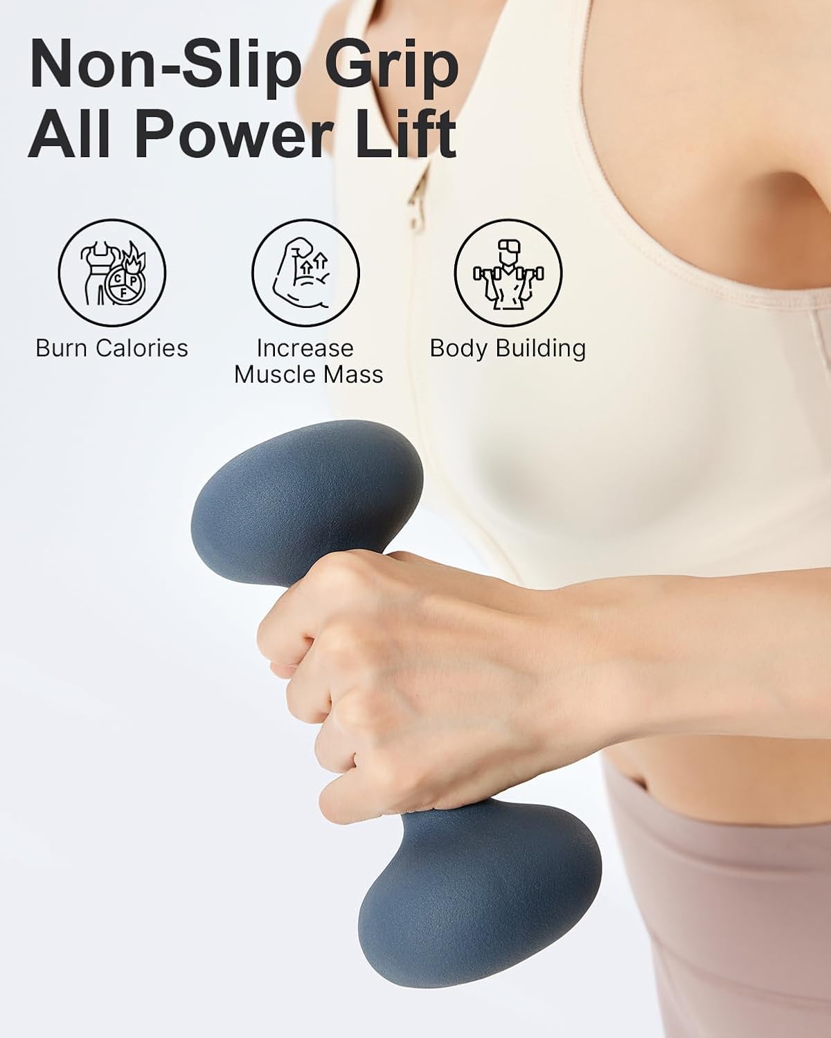 YOTTOY Dumbbell Set for Women - 2 to 15 Pound Non-Slip Hand Weights for Home Workouts | Portable Neoprene