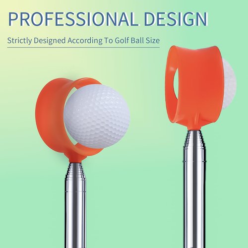 Nogcay Golf Ball Retriever for Water Telescopic, 12Ft Stainless Steel Ball Retriever Tool Golf Ball Grabber Orange