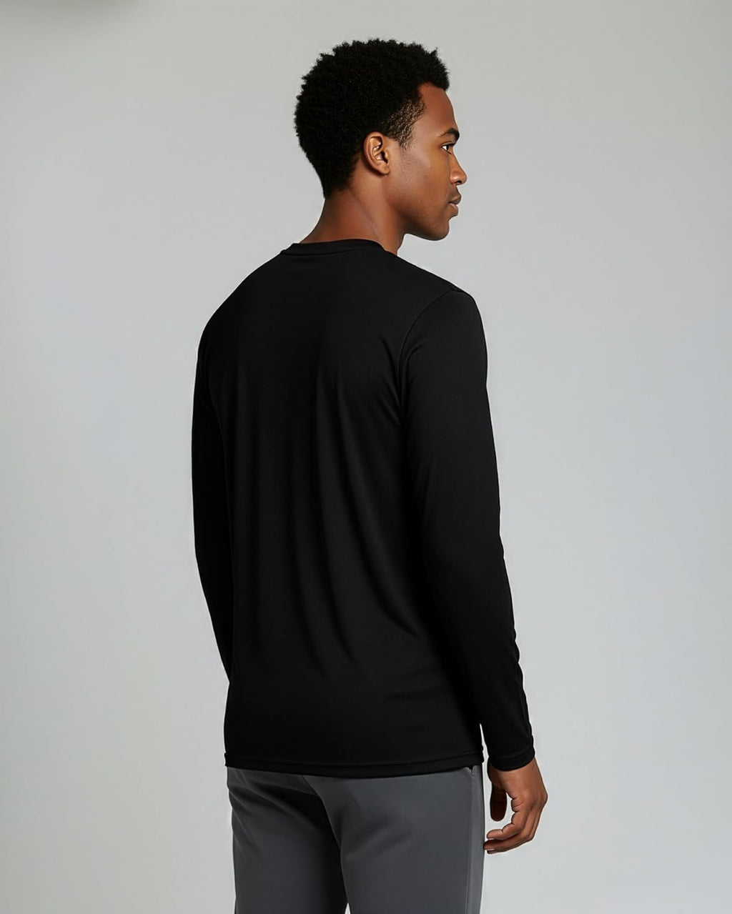 Real Essentials Men's Quick Dry Athletic Long Sleeve T-Shirt - UPF SPF UV Protection | 3 & 5 Pack, Big & Tall Available