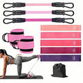 Women's ankle resistance band elastic band set - Hip workout equipment for kickback hip fitness training, female hip lift exercise belt，Natural Rubber Leg Hip Glute Workout Bands, Includes Storage Bag