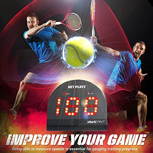 NET PLAYZ Tennis Speed Radar Gun Hands-Free Serve & Ball Measurement