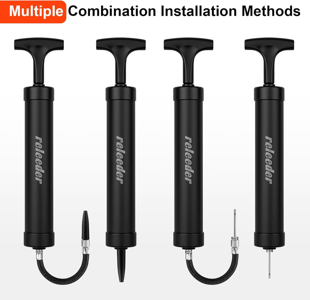Skiennix 10-Inch Ball Pump Kit - Portable Air Pump with 5 Needles & Extension Hose for Sports Balls
